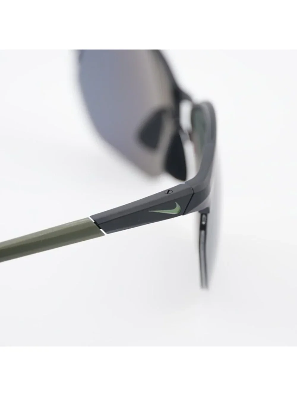 NIKE MODERN METAL ZONE N IU3289X 011 Sunglasses Back Square Frame, Green Lenses